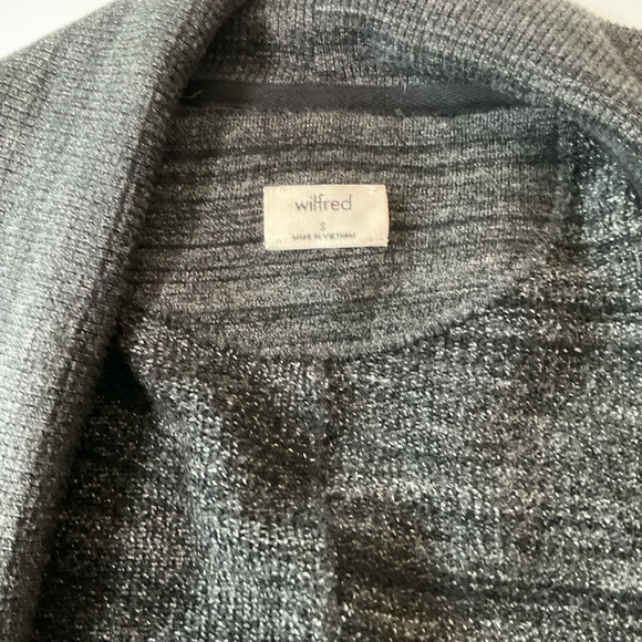 Aritzia Wilfred Diderot Sweater Open-Front Cocoon Cardigan Space Dye Black Small - Picture 13 of 16